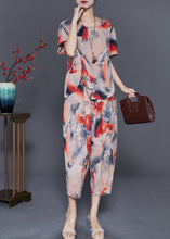 Load image into Gallery viewer, Classy Khaki Oversized Print Linen Two Piece Set Outfits Summer