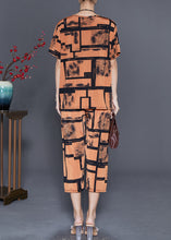 Load image into Gallery viewer, Coffee Print Ice Silk Two Pieces Set Oversized Summer