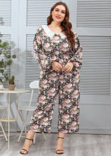 Load image into Gallery viewer, Cute Peter Pan Collar Print Lace Patchwork Straight Jumpsuit Long Sleeve