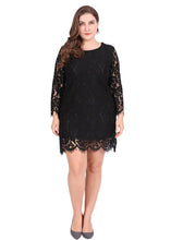 Load image into Gallery viewer, DIY Black Hollow Out Party Lace Mid Dress Summer