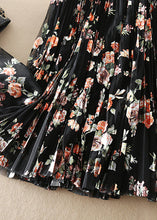 Load image into Gallery viewer, DIY Black Print Tulle pleated skirt Spring