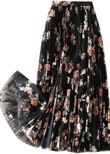 Load image into Gallery viewer, DIY Black Print Tulle pleated skirt Spring