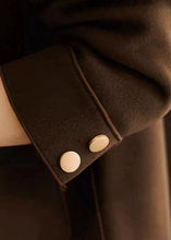 Load image into Gallery viewer, DIY Coffee Peter Pan Collar Pockets Patchwork Woolen Jackets Fall