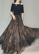 Load image into Gallery viewer, DIY Chocolate Wrinkled Embroideried High Waist Tulle Skirt Spring