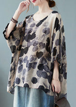 Load image into Gallery viewer, DIY Grey Ruffled Print Shirt Tops Half Sleeve