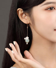 Load image into Gallery viewer, DIY Light Green Shell Flower Agate Coloured Glaze Drop Earrings