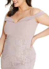 Load image into Gallery viewer, DIY Pink Bustier Top Lace Patchwork Mid Dress Sleeveless