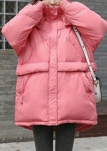 Load image into Gallery viewer, DIY Pink Hooded Pockets Duck Down Down Jacket Winter