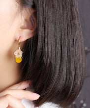 Load image into Gallery viewer, DIY Yellow Floral Water Drop Drop Earrings