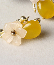 Load image into Gallery viewer, DIY Yellow Floral Water Drop Drop Earrings