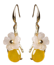 Load image into Gallery viewer, DIY Yellow Floral Water Drop Drop Earrings