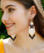 Load image into Gallery viewer, DIY Yellow Rice Ball Knit Fabric Butterfly Tassel Drop Earrings