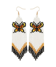 Load image into Gallery viewer, DIY Yellow Rice Ball Knit Fabric Butterfly Tassel Drop Earrings