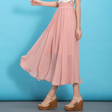 Load image into Gallery viewer, DIY pink elastic waist chiffon clothes big hem Traveling summer Dresses