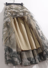 Load image into Gallery viewer, Diy Camouflage Wrinkled Patchwork Tulle Skirt Summer