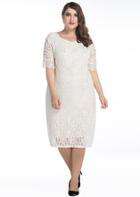 Load image into Gallery viewer, Elegant Beige O-Neck Cozy Lace Long Dress Summer