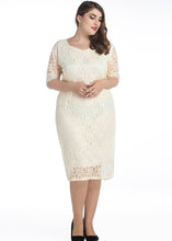 Load image into Gallery viewer, Elegant Beige O-Neck Cozy Lace Long Dress Summer