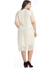 Load image into Gallery viewer, Elegant Beige O-Neck Cozy Lace Long Dress Summer