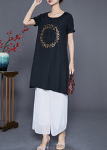 Load image into Gallery viewer, Elegant Black Oversized Smiling Face Zircon Chiffon Dresses Summer