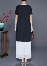 Load image into Gallery viewer, Elegant Black Oversized Smiling Face Zircon Chiffon Dresses Summer