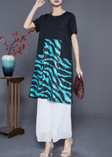 Load image into Gallery viewer, Elegant Black Striped Patchwork Pockets Cotton Maxi Dresses Summer