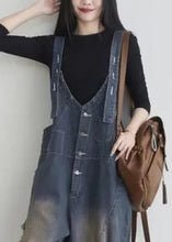 Load image into Gallery viewer, Elegant Blue V Neck Patchwork Button Jumpsuit Summer