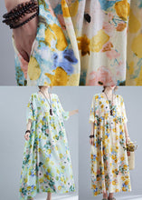 Load image into Gallery viewer, Elegant Green Oversized Print Cotton Maxi Dresses Summer