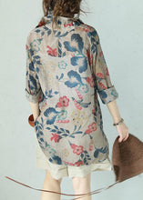 Load image into Gallery viewer, Elegant POLO collar cotton Long Shirts design floral blouse summer