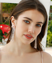 Load image into Gallery viewer, Elegant Pink Hand Knitting Rice Ball Floral Tassel Drop Earrings