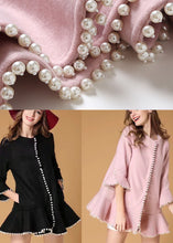 Load image into Gallery viewer, Elegant Pink Pockets Nail bead fashion Fall Woolen Coat