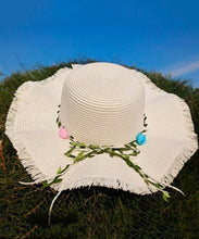 Load image into Gallery viewer, Elegant Pink Straw Woven Beach Floppy Sun Hat