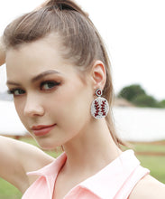 Load image into Gallery viewer, Elegant Red Hand Knitting Rice Ball Rugby Stud Earrings