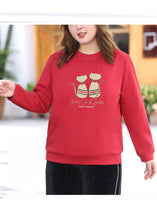 Load image into Gallery viewer, Elegant Red O-Neck Print Sweatshirt Fall