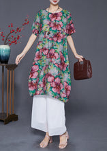 Load image into Gallery viewer, Elegant Slim Fit Floral Print Linen Holiday Dress Summer