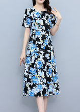 Load image into Gallery viewer, Elegant White O-Neck Print Slim Silk Vacation Maxi Dresses Summer