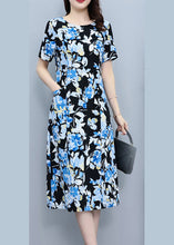 Load image into Gallery viewer, Elegant White O-Neck Print Slim Silk Vacation Maxi Dresses Summer