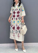 Load image into Gallery viewer, Elegant White Peter Pan Collar Patchwork Cotton Shirts Dress Summer