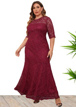 Load image into Gallery viewer, Elegant Wine Red Hollow Out Patchwork Lace Maxi Dresses Summer