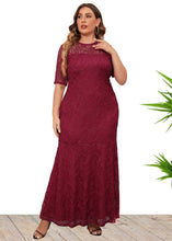 Load image into Gallery viewer, Elegant Wine Red Hollow Out Patchwork Lace Maxi Dresses Summer