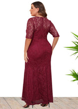 Load image into Gallery viewer, Elegant Wine Red Hollow Out Patchwork Lace Maxi Dresses Summer