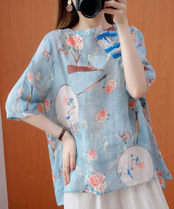 Elegant o neck half sleeve clothes For Women Photography pink floral shirt
