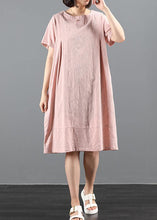 Load image into Gallery viewer, Elegant pink dresses o neck pockets Plus Size Dress