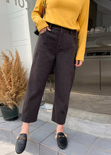 Load image into Gallery viewer, Fashion Black High Waist Woolen Straight Pants Fall