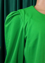 Load image into Gallery viewer, Fashion Green O-Neck Asymmetrical Patchwork Wide Leg Jumpsuits Long Sleeve