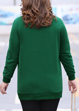 Load image into Gallery viewer, Fashion Green Turtleneck Striped Patchwork Sweatshirts Fall