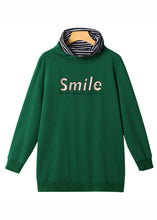 Load image into Gallery viewer, Fashion Green Turtleneck Striped Patchwork Sweatshirts Fall