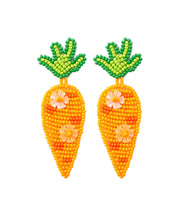 Load image into Gallery viewer, Fashion Orange Hand Knitting Rice Ball Sequins Radish Drop Earrings