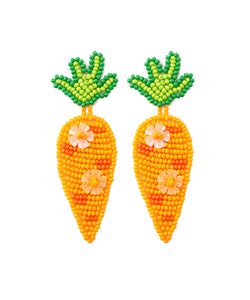 Fashion Orange Hand Knitting Rice Ball Sequins Radish Drop Earrings