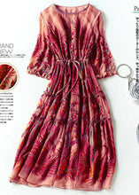 Load image into Gallery viewer, Fashion Red Embroideried Cinched Silk Dresses Bracelet Sleeve