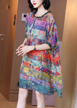 Load image into Gallery viewer, Fashion Ruffled Print Button Side Open Linen Vacation Dresses Half Sleeve